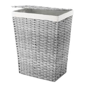Rattique Woven Plastic Laundry Basket Removable Liner - Grey