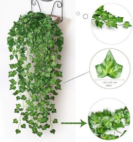 12 Pack Fake Vines for Room Decor Artificial Ivy Garland with Clip Green Flowers Hanging Plants Faux Greenery Leaves Bedroom Aesthetic Decor for