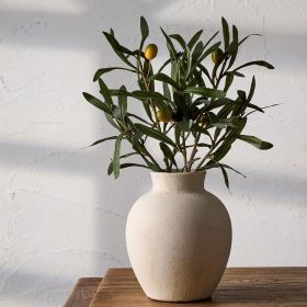 Ceramic Decorative Flower Vase | 6 Inch Pottery Rustic Farmhouse Boho Vase for Home Decor, Table, Living Room, Bathroom, Shelf, Mantel Decoration