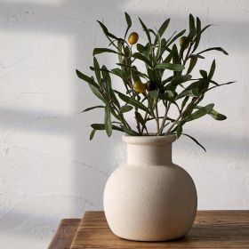 Ceramic Rustic Farmhouse Vase | 6 Inch Pottery Decorative Flower Vase for Home , Table, Living Room, Bathroom Decoration, Shelf , Mantel, Wedding