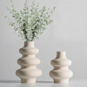 Ceramic Vases Set 2, Modern Home Decor,Off White Round Vases,Modern Dried Flower Vases