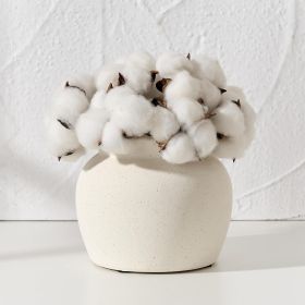 Ceramic Flower Vase with Wide Mouth Lace, 4.8 Inch Pottery Rustic Farmhouse Boho Vases, Small Terracotta Vase for Home Decor, Table, Living Room