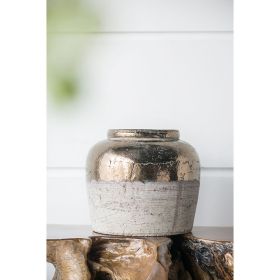 13x13x11" Round Sienna Brown Ceramic Accent Vase