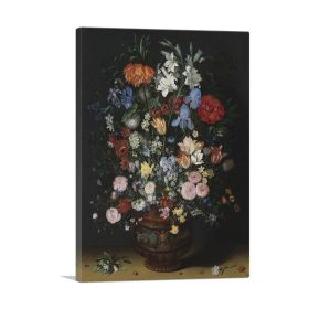 Flowers In a Ceramic Vase (Type: Standard Framed Canvas Print, size: 24" x 16" / 60cm x 40cm (approx))